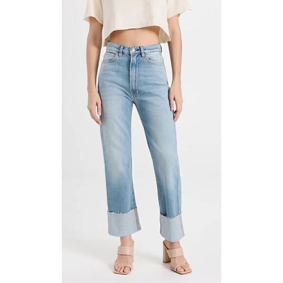 3x1 Claudia Extreme High Kick Jeans Cropped Inseam in Reef - Picture 3 of 11
